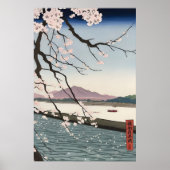 Cherry blossom in the Sumida River Poster (Voorkant)