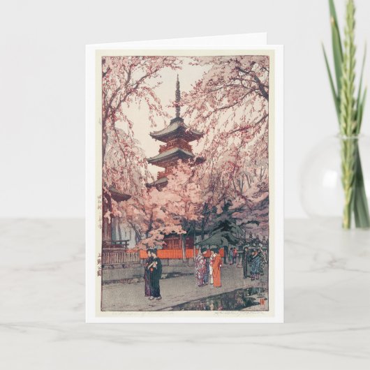 Cherry Blossom in Ueno Park, Yoshida Kaart (Voorkant)