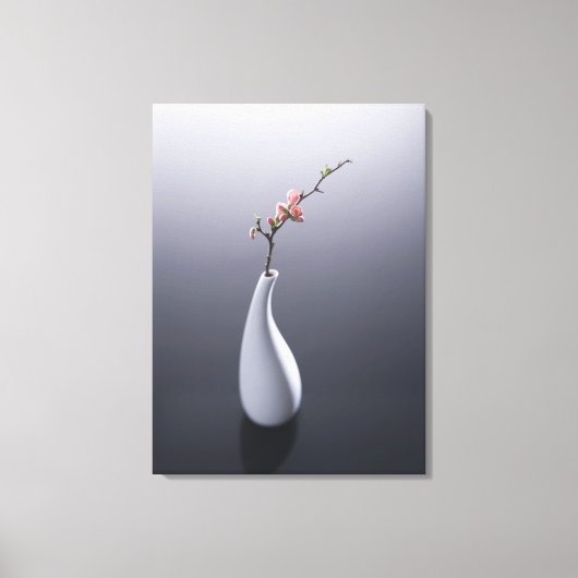 Cherry blossom in vase canvas afdruk (Voorkant)