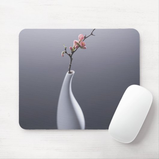 Cherry blossom in vase muismat (Met muis)