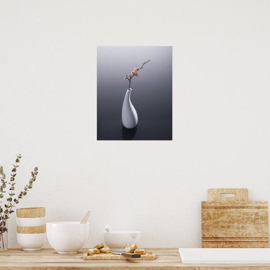 Cherry blossom in vase poster (Keuken)