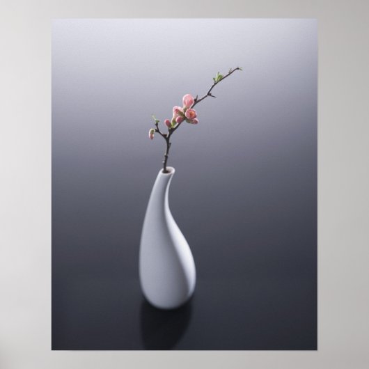 Cherry blossom in vase poster (Voorkant)