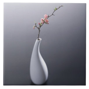 Cherry blossom in vase tegeltje