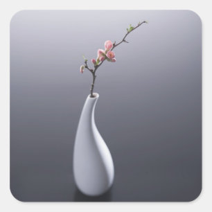 Cherry blossom in vase vierkante sticker