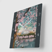 Cherry Blossom in Washington DC Custom Vierkante Klok (Hoek)