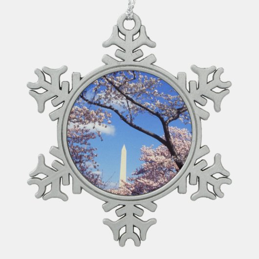 Cherry Blossom in Washington DC Tin Sneeuwvlok Ornament (Voorkant)