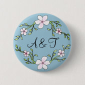 Cherry Blossom Initialen Button (Voorkant)