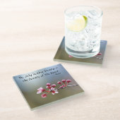 Cherry Blossom Inspirerend quote Glazen Onderzetter (Schuin)