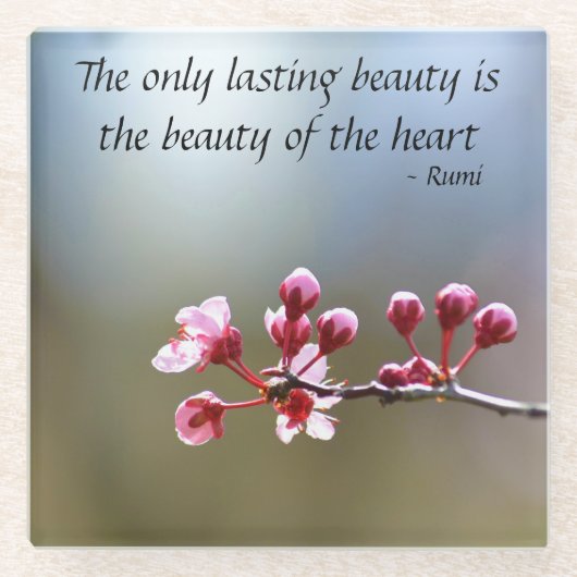 Cherry Blossom Inspirerend quote Glazen Onderzetter (Voorkant)