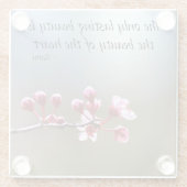 Cherry Blossom Inspirerend quote Glazen Onderzetter (Achterkant)