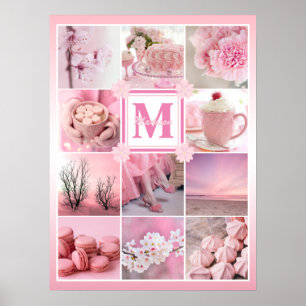 Cherry Blossom Instagram Grid Voeg je eigen foto's Poster
