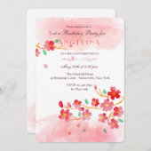 Cherry Blossom Invitation Kaart (Voorkant / Achterkant)