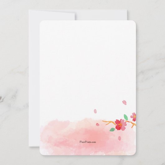 Cherry Blossom Invitation Kaart (Achterkant)