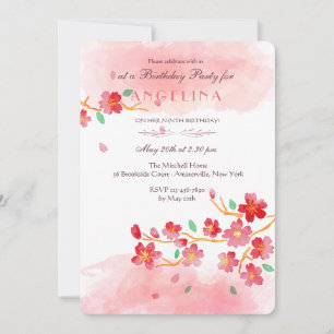 Cherry Blossom Invitation Kaart