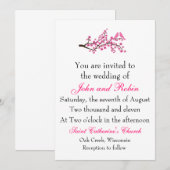 Cherry Blossom Invitation Kaart (Voorkant / Achterkant)