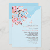 Cherry Blossom Invitation Kaart (Voorkant / Achterkant)