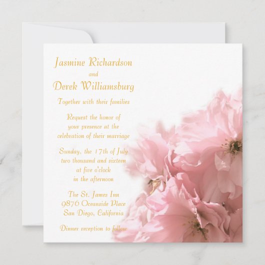 Cherry Blossom Invitations Kaart (Voorkant)