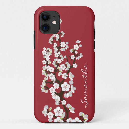 Cherry Blossom iPhone 5 Hoesje-Mate Hoesje (rood) (Achterkant)
