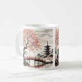 Cherry Blossom Japan Art Koffiemok (Voorkant links)