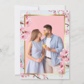 Cherry Blossom Japan Elegant Blush Gold Foto Save The Date (Achterkant)