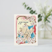 Cherry Blossom  Japan Silk Advertisement Briefkaart (Staand voorkant)