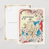 Cherry Blossom  Japan Silk Advertisement Briefkaart (Voorkant / Achterkant)