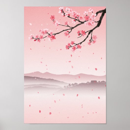 Cherry Blossom Japanese Print (Voorkant)