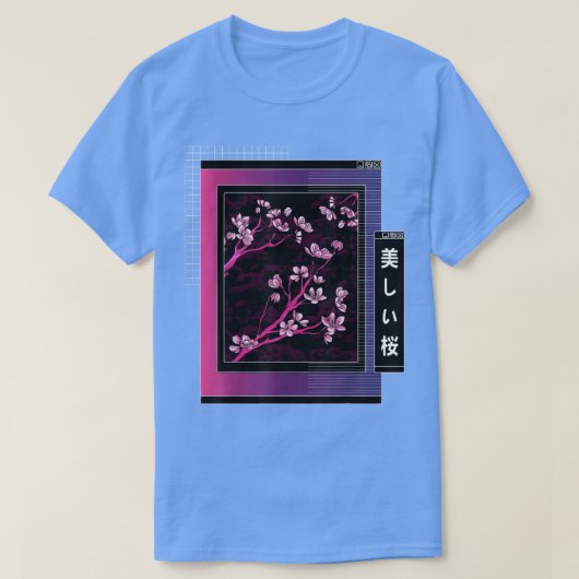 Cherry Blossom Japanese Sakura Browser Vaporwave A T-shirt (Design voorkant)