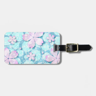 Cherry Blossom Japanner Kawaii Pond Bagagelabel