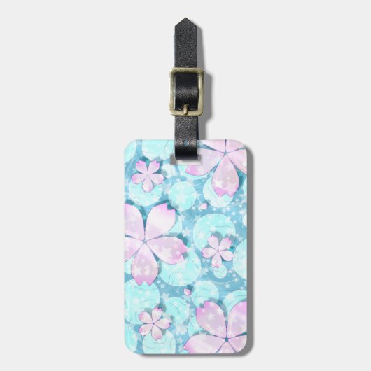Cherry Blossom Japanner Kawaii Pond Bagagelabel (Voorkant verticaal)