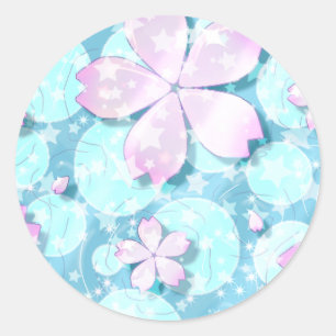 Cherry Blossom Japanner Kawaii Pond Ronde Sticker