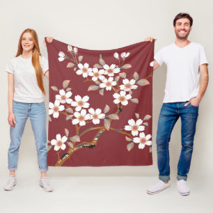 Cherry Blossom, Japans design Fleece Deken