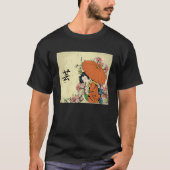 Cherry Blossom Japans Geisha Meisje T-shirt (Voorkant)