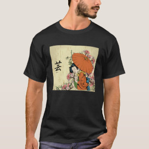 Cherry Blossom Japans Geisha Meisje T-shirt