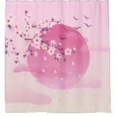 Cherry Blossom Japans landschap Douchegordijn (Voorkant)