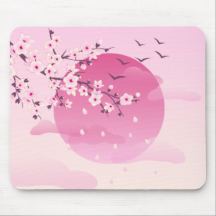 Cherry Blossom Japans landschap Roze Muismat