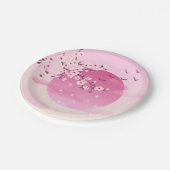 Cherry Blossom Japans landschap Roze Papieren Bordje (Gekanteld)