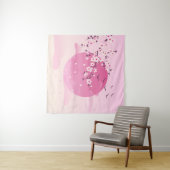 Cherry Blossom Japans landschap Roze Wandkleed (In Situ (horizontaal))