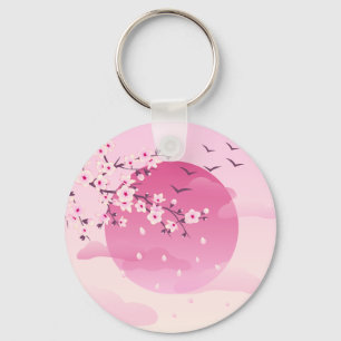 Cherry Blossom Japans landschap Sleutelhanger