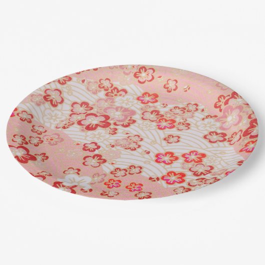 Cherry Blossom Japans Pattern Papieren Bordje (Gekanteld)