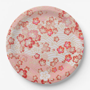 Cherry Blossom Japans Pattern Papieren Bordje
