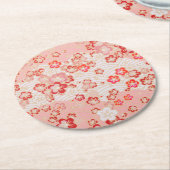 Cherry Blossom Japans Pattern Ronde Kartonnen Onderzetter (Gebogen)