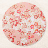 Cherry Blossom Japans Pattern Ronde Kartonnen Onderzetter (Voorkant)