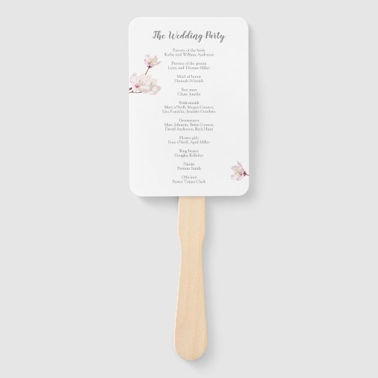 Cherry Blossom Japans Sakura Trouwprogramma Handwaaier (Voorkant)