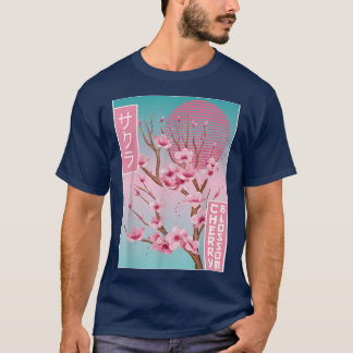 Cherry Blossom Japans Sakura Vaporwave esthetics T-shirt