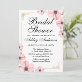 Cherry Blossom Japanse Bridal Shower Uitnodiging (Staand voorkant)