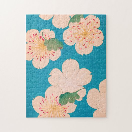 Cherry Blossom  Japanse Floral Print Legpuzzel (Verticaal)