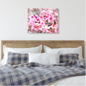 Cherry blossom Japanse florroze boombloemen Canvas Afdruk (Insitu (Slaapkamer))