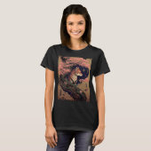  Cherry Blossom Japanse Fox Scroll Grafisch T-shirt (Voorkant volledig)