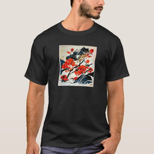 Cherry Blossom Japanse print T-shirt (Voorkant)